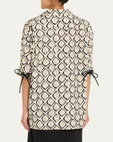 Max Mara Geometric-Print Cotton Shirt | Thumbnail 3