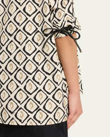 Max Mara Geometric-Print Cotton Shirt | Thumbnail 5