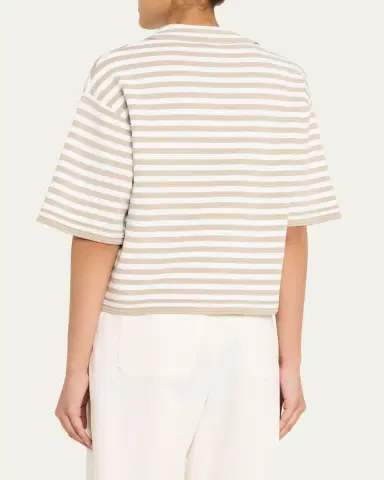 Max Mara Striped Short-Sleeve Oversized Polo Top | Thumbnail 3 Max Mara Striped Short-Sleeve Oversized Polo Top | Thumbnail 3