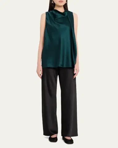 Vince Sleeveless Satin Scarf Top | Thumbnail 2