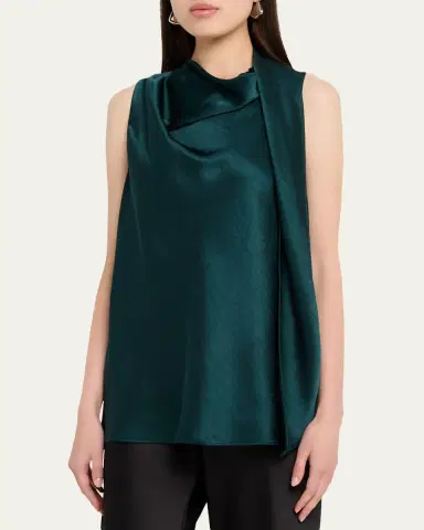 Vince Sleeveless Satin Scarf Top | Thumbnail 4