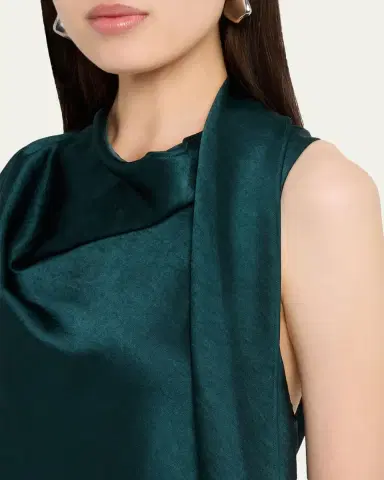 Vince Sleeveless Satin Scarf Top | Thumbnail 5