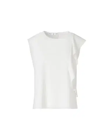 Akris punto Ruffle Lasercut Crepe Sleeveless Blouse | Thumbnail 1 Akris punto Ruffle Lasercut Crepe Sleeveless Blouse | Thumbnail 1