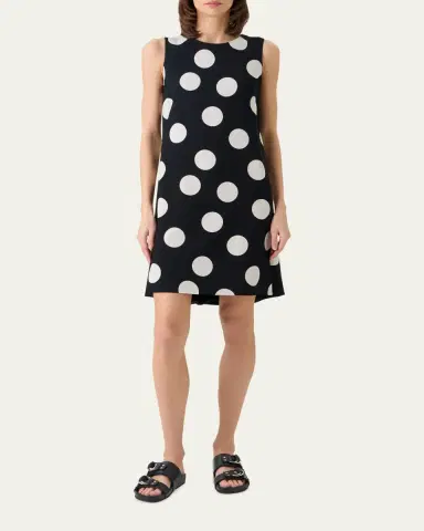 Akris punto Sleeveless XL Polka Dot Shift Dress | Thumbnail 2 Akris punto Sleeveless XL Polka Dot Shift Dress | Thumbnail 2