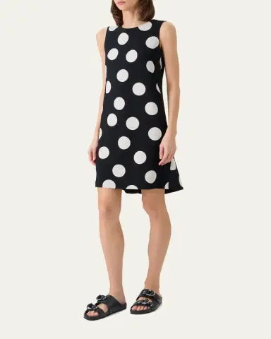 Akris punto Sleeveless XL Polka Dot Shift Dress | Thumbnail 4 Akris punto Sleeveless XL Polka Dot Shift Dress | Thumbnail 4
