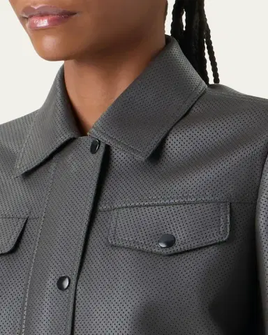 Akris punto Perforated Leather Short Jacket | Thumbnail 5 Akris punto Perforated Leather Short Jacket | Thumbnail 5