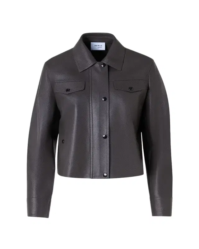 Akris punto Perforated Leather Short Jacket