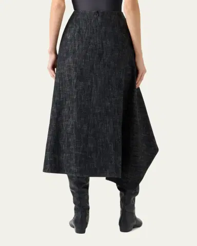 Akris punto Washed Heavyweight Cotton Denim Midi Skirt | Thumbnail 2 Akris punto Washed Heavyweight Cotton Denim Midi Skirt | Thumbnail 2