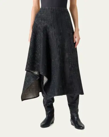 Akris punto Washed Heavyweight Cotton Denim Midi Skirt | Thumbnail 3 Akris punto Washed Heavyweight Cotton Denim Midi Skirt | Thumbnail 3