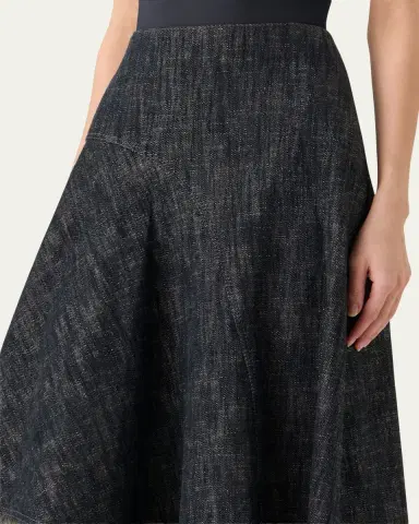 Akris punto Washed Heavyweight Cotton Denim Midi Skirt | Thumbnail 4 Akris punto Washed Heavyweight Cotton Denim Midi Skirt | Thumbnail 4