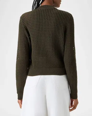 Akris punto Chunky Cotton Mesh Zip Bomber Cardigan | Thumbnail 2 Akris punto Chunky Cotton Mesh Zip Bomber Cardigan | Thumbnail 2