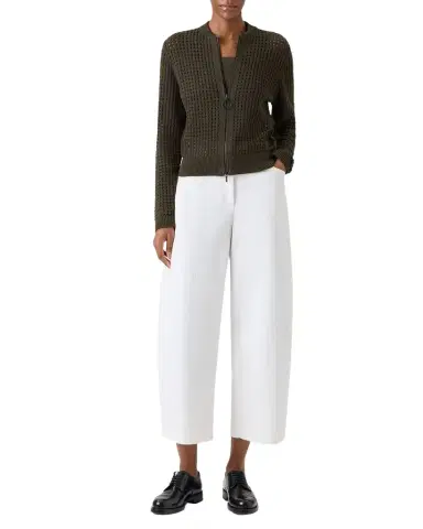 Akris punto Chunky Cotton Mesh Zip Bomber Cardigan | Thumbnail 1 Akris punto Chunky Cotton Mesh Zip Bomber Cardigan | Thumbnail 1