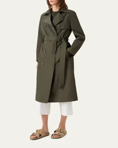 Akris punto Double-Breasted Crinkled Parachute Taffeta Belted Trench Coat | Thumbnail 4 Akris punto Double-Breasted Crinkled Parachute Taffeta Belted Trench Coat | Thumbnail 4