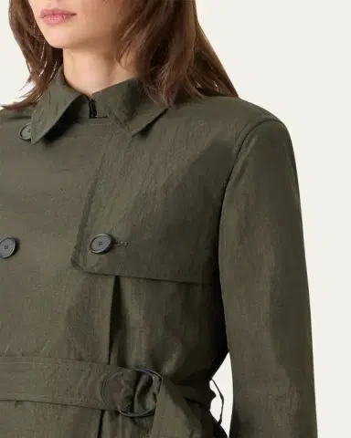 Akris punto Double-Breasted Crinkled Parachute Taffeta Belted Trench Coat | Thumbnail 5 Akris punto Double-Breasted Crinkled Parachute Taffeta Belted Trench Coat | Thumbnail 5