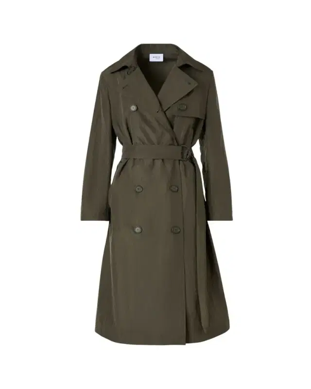 Akris punto Double-Breasted Crinkled Parachute Taffeta Belted Trench Coat
