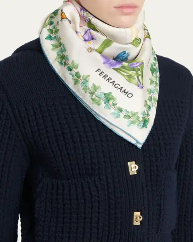 Ferragamo Eden Shoes-Print Silk Scarf | Thumbnail 3 Ferragamo Eden Shoes-Print Silk Scarf | Thumbnail 3