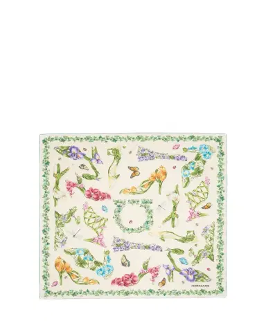 Ferragamo Eden Shoes-Print Silk Scarf | Thumbnail 1 Ferragamo Eden Shoes-Print Silk Scarf | Thumbnail 1