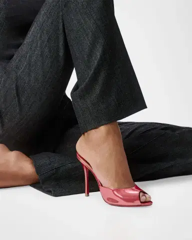 Christian Louboutin 100mm Me Dolly Metallic Leather Slide Sandals | Thumbnail 2 Christian Louboutin 100mm Me Dolly Metallic Leather Slide Sandals | Thumbnail 2