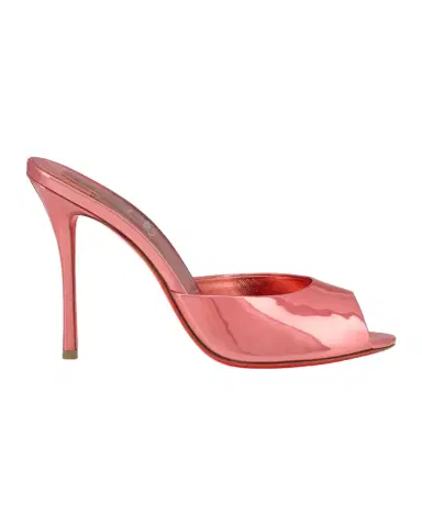 Christian Louboutin 100mm Me Dolly Metallic Leather Slide Sandals | Thumbnail 1 Christian Louboutin 100mm Me Dolly Metallic Leather Slide Sandals | Thumbnail 1