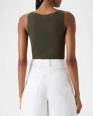 Akris punto Cotton Rib Scoop-Neck Tank Top | Thumbnail 2