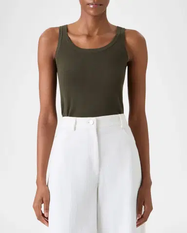 Akris punto Cotton Rib Scoop-Neck Tank Top | Thumbnail 5