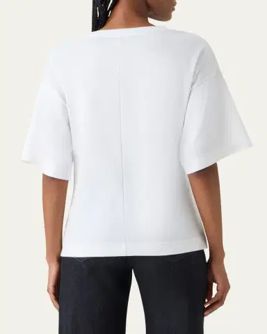 Akris punto Gathered Cotton Jersey Short-Sleeve T-Shirt | Thumbnail 3 Akris punto Gathered Cotton Jersey Short-Sleeve T-Shirt | Thumbnail 3