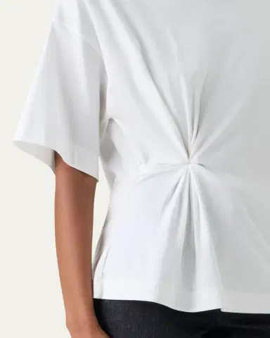 Akris punto Gathered Cotton Jersey Short-Sleeve T-Shirt | Thumbnail 5 Akris punto Gathered Cotton Jersey Short-Sleeve T-Shirt | Thumbnail 5