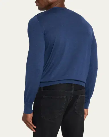 Tom Ford Men's Fine Gauge Cashmere-Blend Sweater | Thumbnail 3