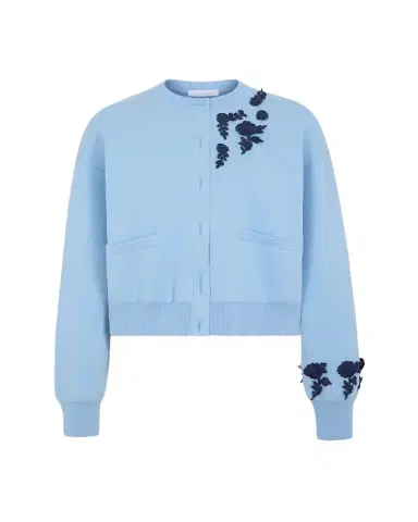 Rabanne Floral Embroidered Crewneck Cardigan | Thumbnail 1