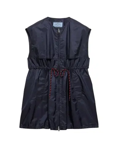 Prada Re-Nylon Sleeveless Drawstring Mini Dress | Thumbnail 1 Prada Re-Nylon Sleeveless Drawstring Mini Dress | Thumbnail 1