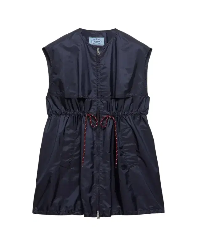 Re-Nylon Sleeveless Drawstring Mini Dress