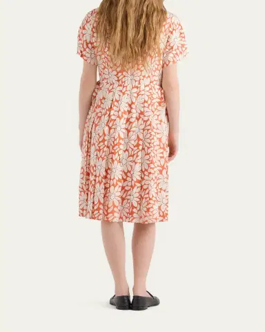 Prada Floral-Print Pleated Pongé Dress | Thumbnail 3 Prada Floral-Print Pleated Pongé Dress | Thumbnail 3