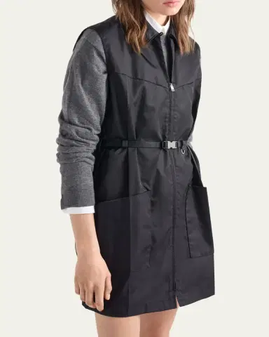 Prada Re-Nylon Belted Mini Shirtdress | Thumbnail 4 Prada Re-Nylon Belted Mini Shirtdress | Thumbnail 4