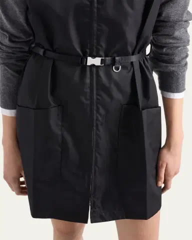 Prada Re-Nylon Belted Mini Shirtdress | Thumbnail 5 Prada Re-Nylon Belted Mini Shirtdress | Thumbnail 5