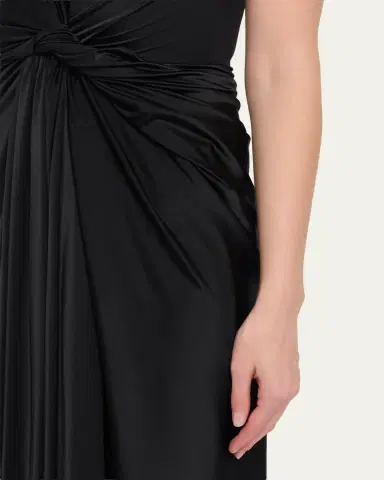 Balenciaga Melton Twisted Brushed Jersey Asymmetric Dress | Thumbnail 5 Balenciaga Melton Twisted Brushed Jersey Asymmetric Dress | Thumbnail 5