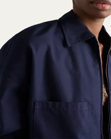 Prada Patch-Pocket Cotton Crop Zip Jacket | Thumbnail 4