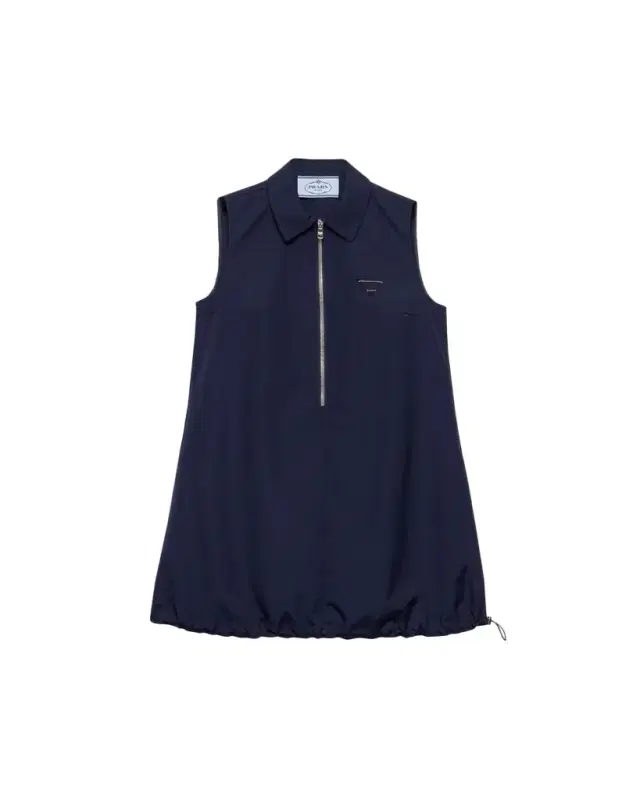 Sleeveless Cotton Drawstring Mini Polo Dress