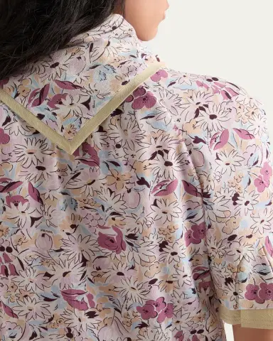 Prada Floral Silk Scarf-Neck Midi Dress | Thumbnail 5 Prada Floral Silk Scarf-Neck Midi Dress | Thumbnail 5