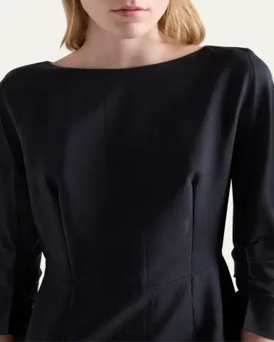 Prada Darted Mohair Wool Boat-Neck Midi Dress | Thumbnail 4 Prada Darted Mohair Wool Boat-Neck Midi Dress | Thumbnail 4