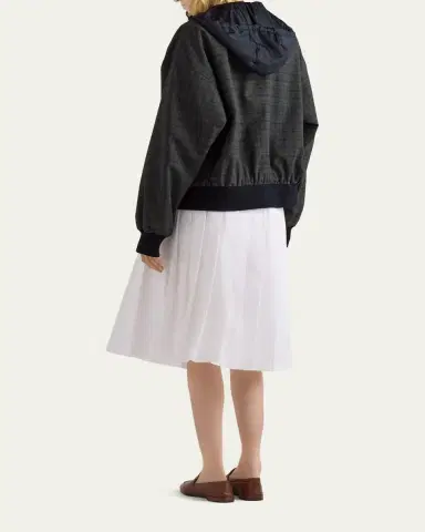 Prada Prince Of Wales Checked Wool Jacket With Hood | Thumbnail 3 Prada Prince Of Wales Checked Wool Jacket With Hood | Thumbnail 3
