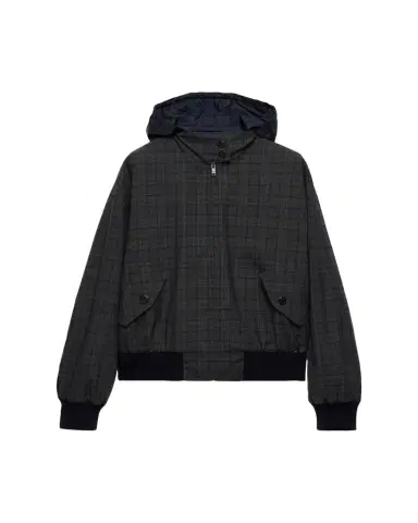 Prada Prince Of Wales Checked Wool Jacket With Hood | Thumbnail 1 Prada Prince Of Wales Checked Wool Jacket With Hood | Thumbnail 1