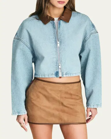 SEROYA Coop Cropped Denim Jacket | Thumbnail 4 SEROYA Coop Cropped Denim Jacket | Thumbnail 4