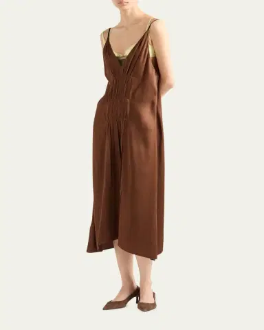 Prada Satin Crepe Midi Slip Dress | Thumbnail 2 Prada Satin Crepe Midi Slip Dress | Thumbnail 2