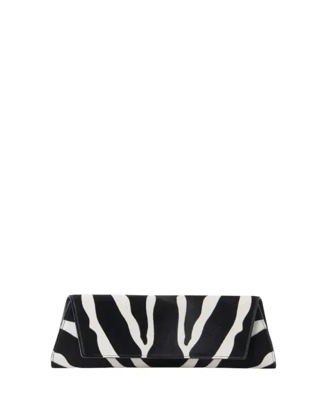 Small Zebra-Print Calf Hair Clutch Bag