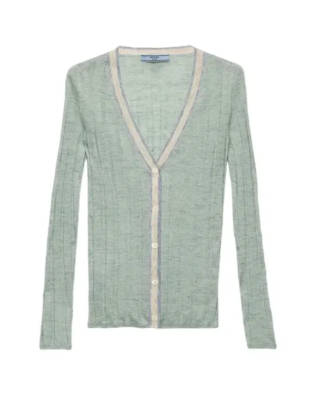 Prada Ribbed Cashmere Silk Cardigan
