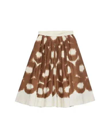 Prada Abstract-Print Canvas Pleated A-Line Skirt | Thumbnail 1 Prada Abstract-Print Canvas Pleated A-Line Skirt | Thumbnail 1