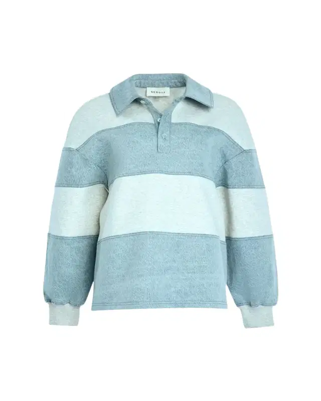 SEROYA Cher Striped Denim Top