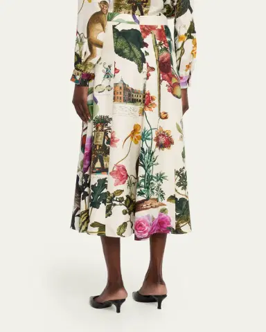 Libertine Hollyhock Silk Midi Tulip Skirt | Thumbnail 3