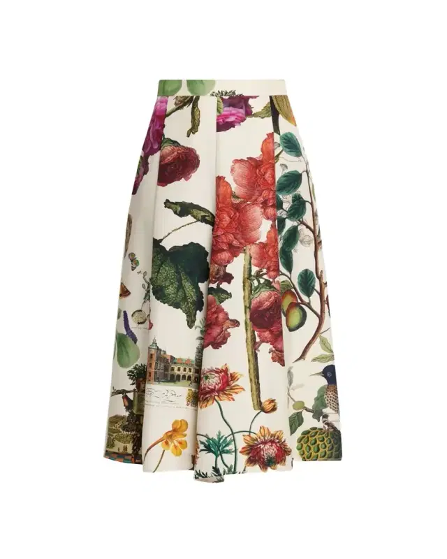 Hollyhock Silk Midi Tulip Skirt