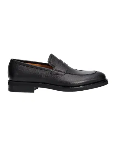 Ferragamo Men's Hammered Leather Penny Loafers | Thumbnail 1